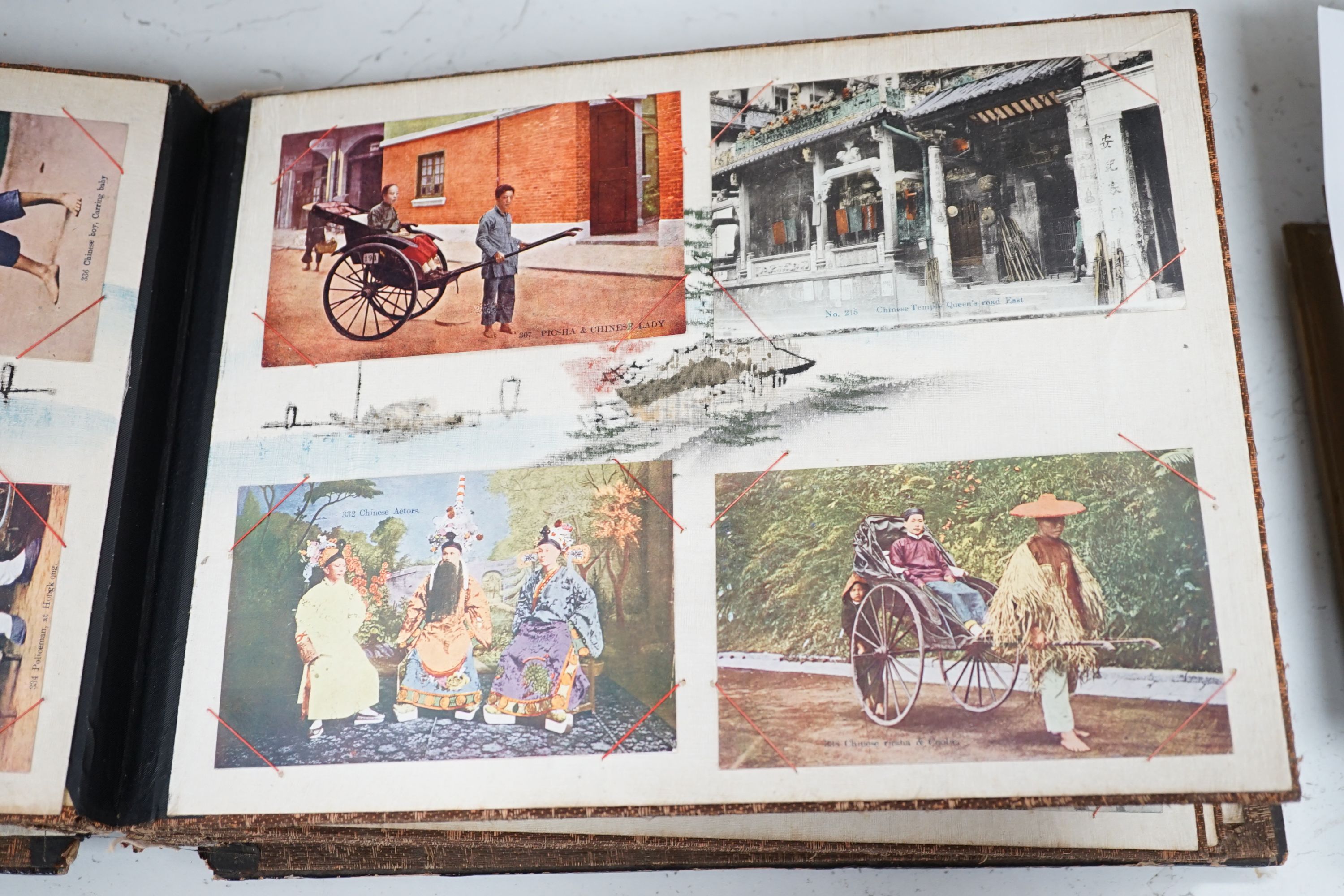 A Japanese album of early 20th century postcards of Hong Kong, China and Japan